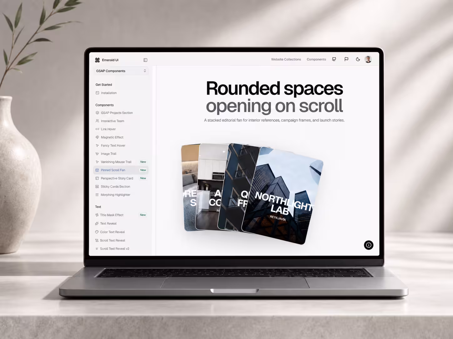 Emerald UI collection layout and browsing experience