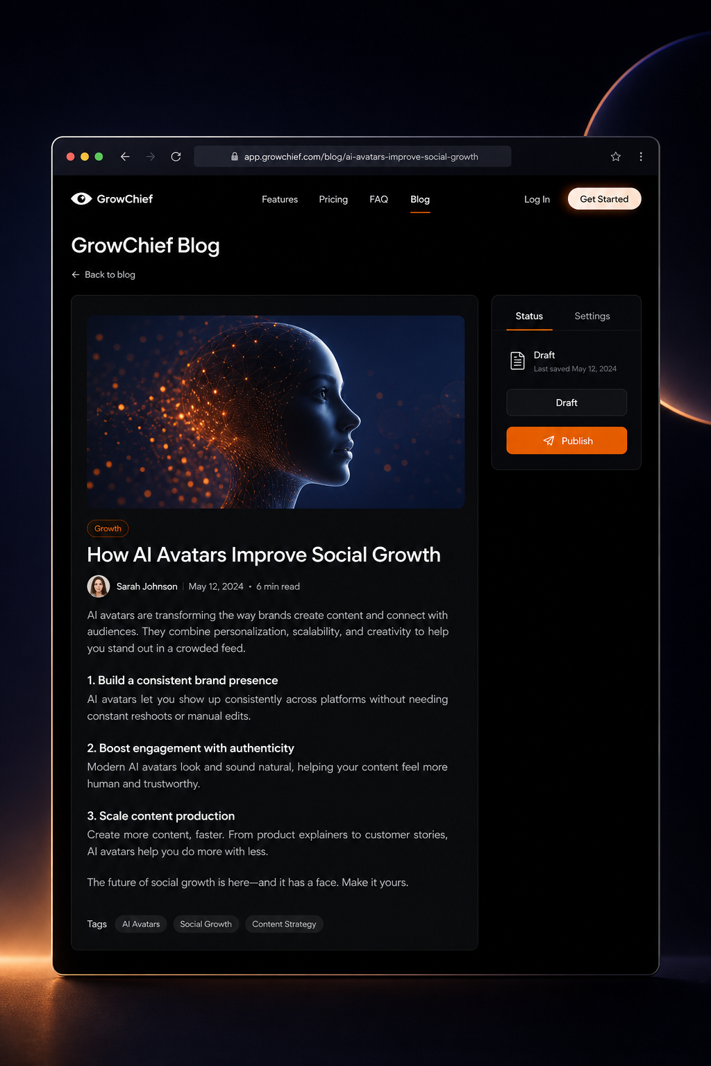 Growchief content layout